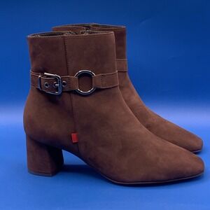 NEW Marc Joseph Madison Women's Brown Nubuck Ankle Inner Zip Up Boots -Size US 9